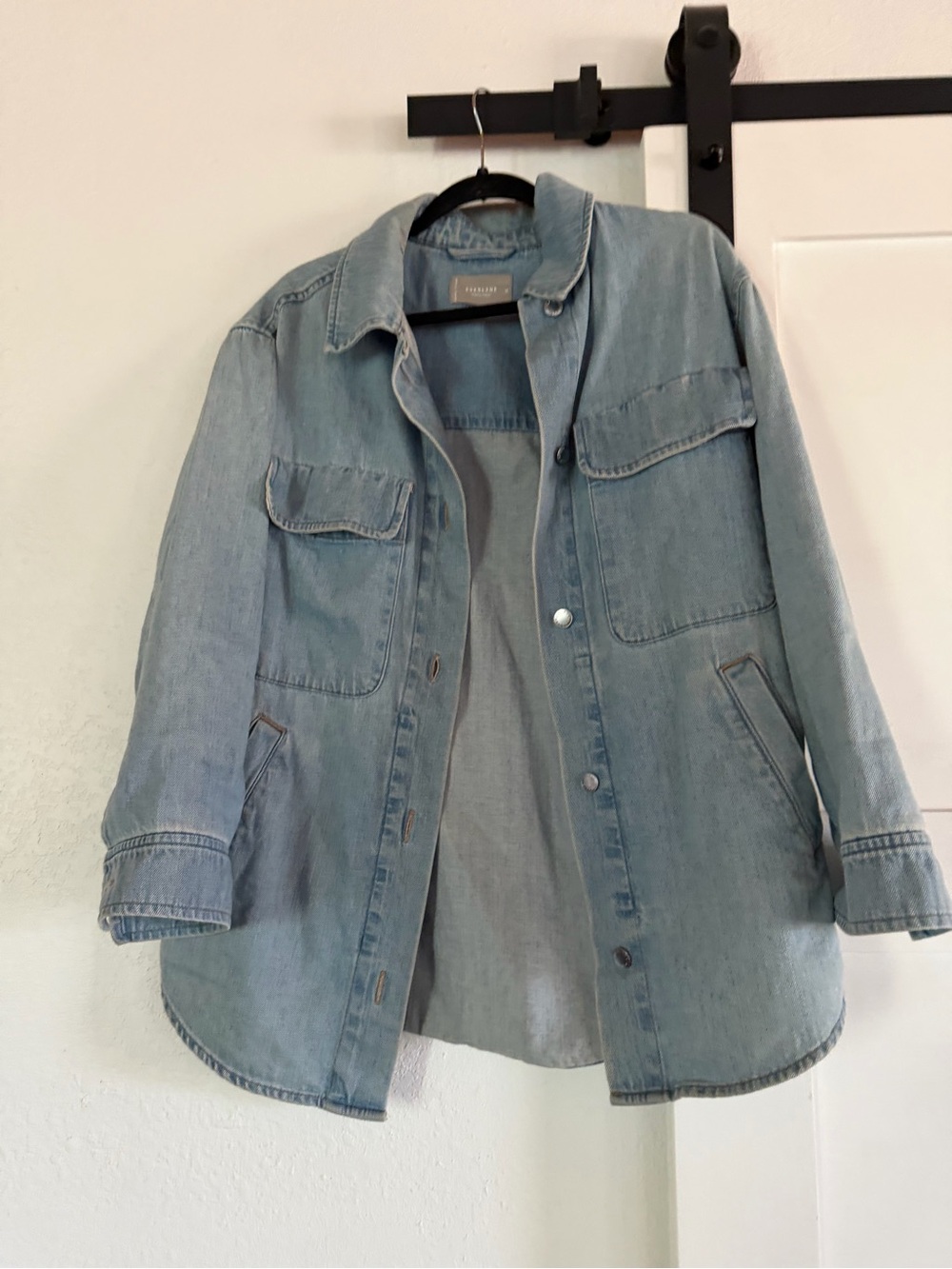 Everlane Light Blue Denim Shacket Jacket